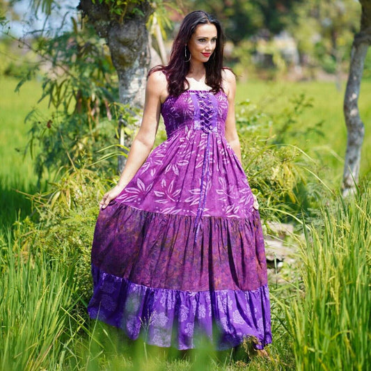 Camila Bohemian Classic Batik Spaghetti Straps Bodice Dress - The Bohemian Closet
