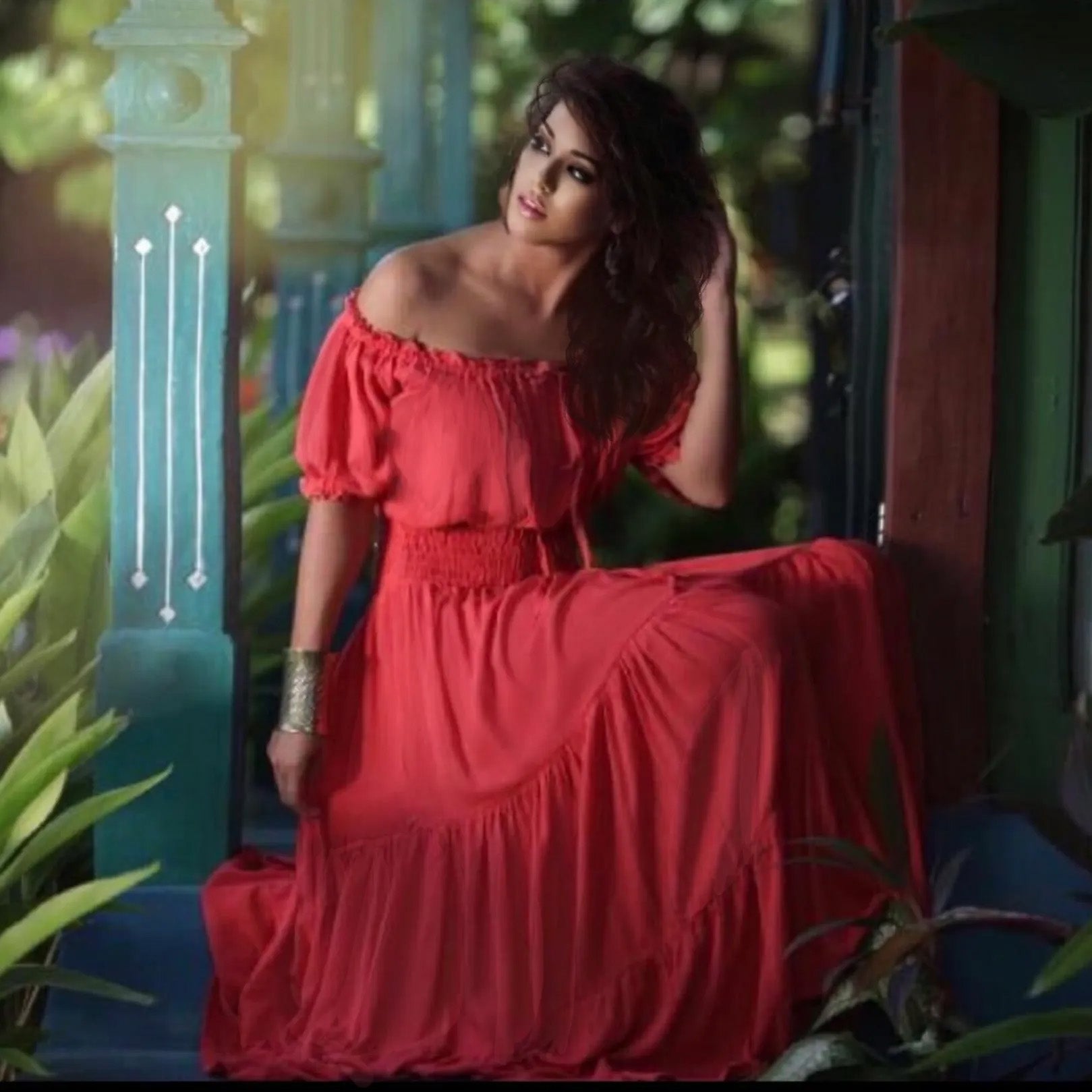 Priscilla Rayon Crinkle Short Sleeve Maxi Long Dress - The Bohemian Closet