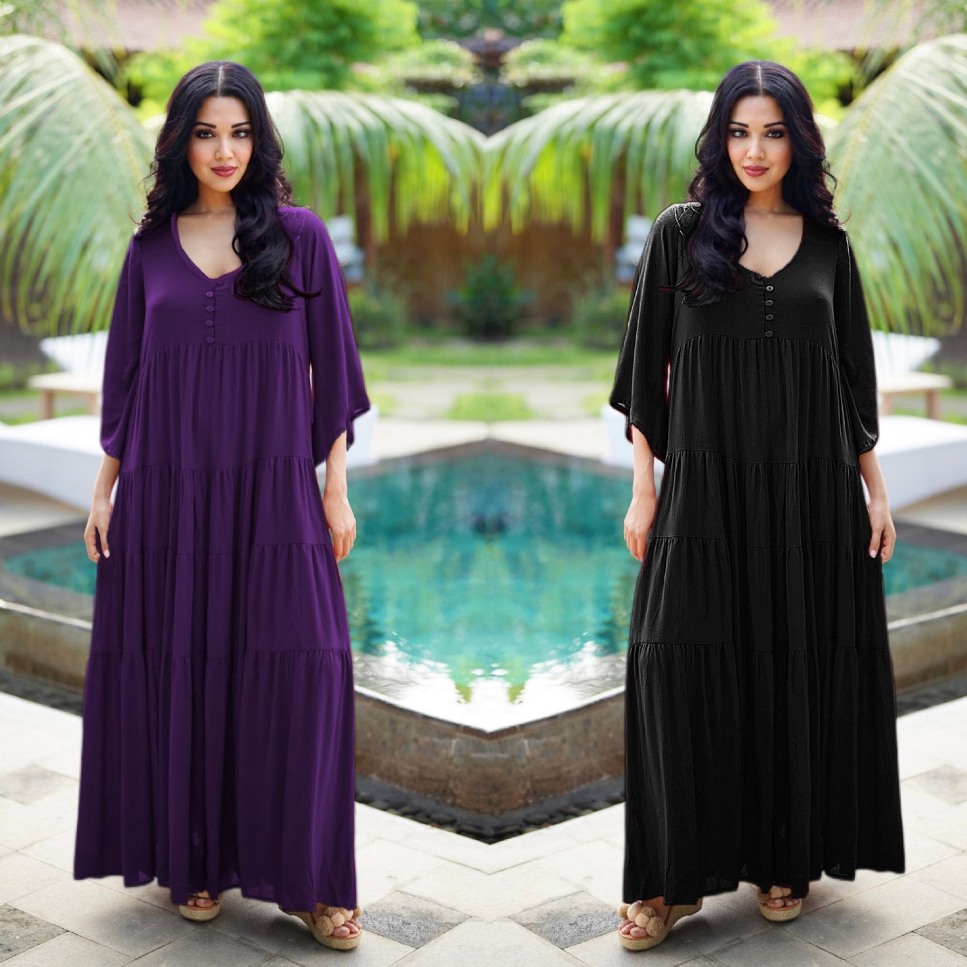 Shelby Button-Down Tie Back Babydoll Empire Dress - The Bohemian Closet