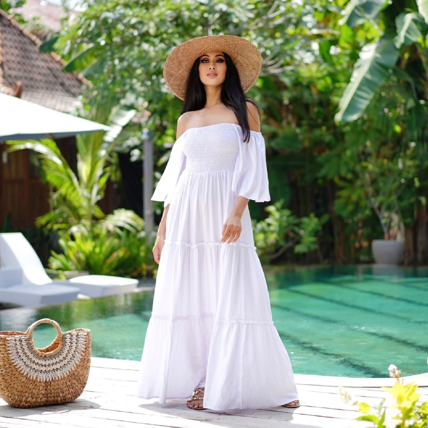Renata Smocked Cottagecore Boho Maxi Dress - The Bohemian Closet
