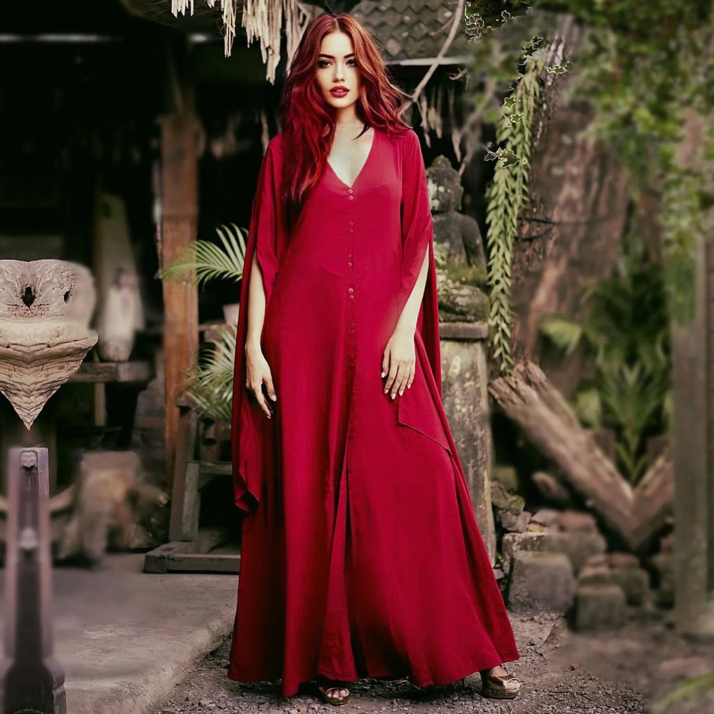 Andi CottageGoth Renaissance Boho A Line Maxi Dress - The Bohemian Closet