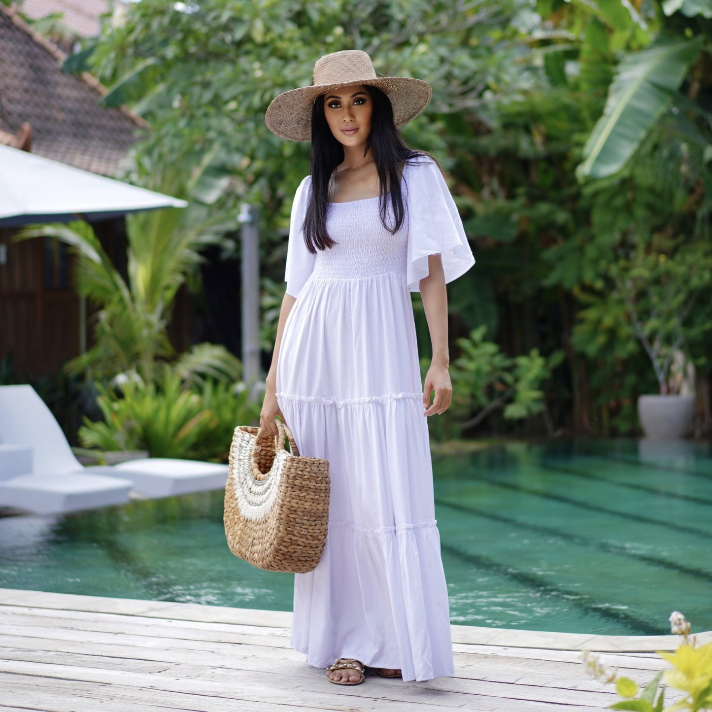 Renata Smocked Cottagecore Boho Maxi Dress - The Bohemian Closet