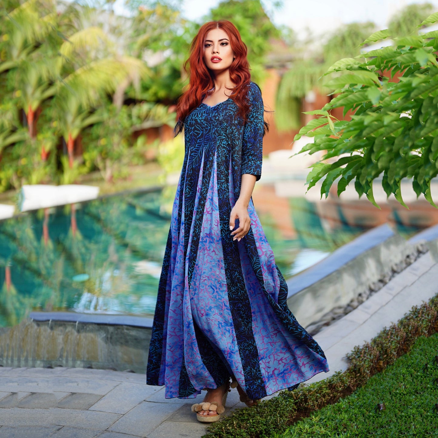 Remy Insets Batik Cottagecore Boho Maxi Long Dress - The Bohemian Closet