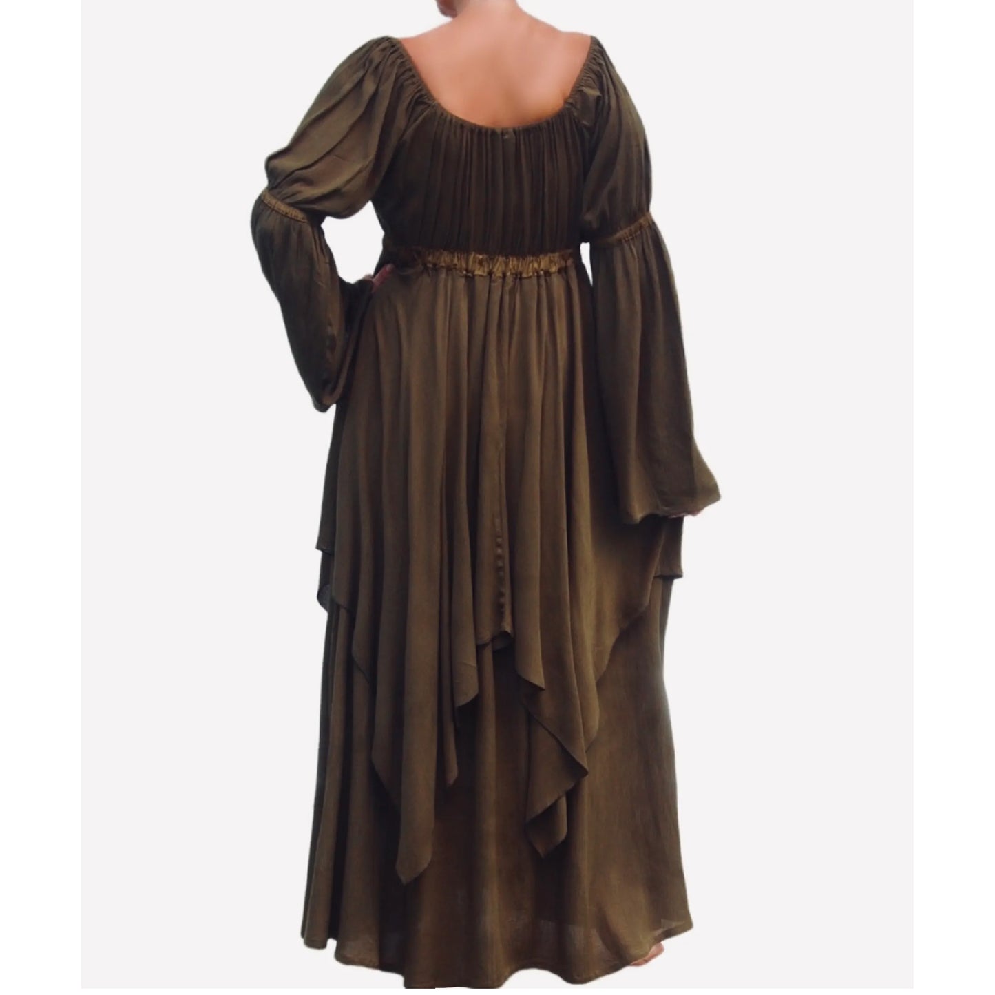 Kimber Long Sleeved Layered Renaissance Boho Dress - The Bohemian Closet