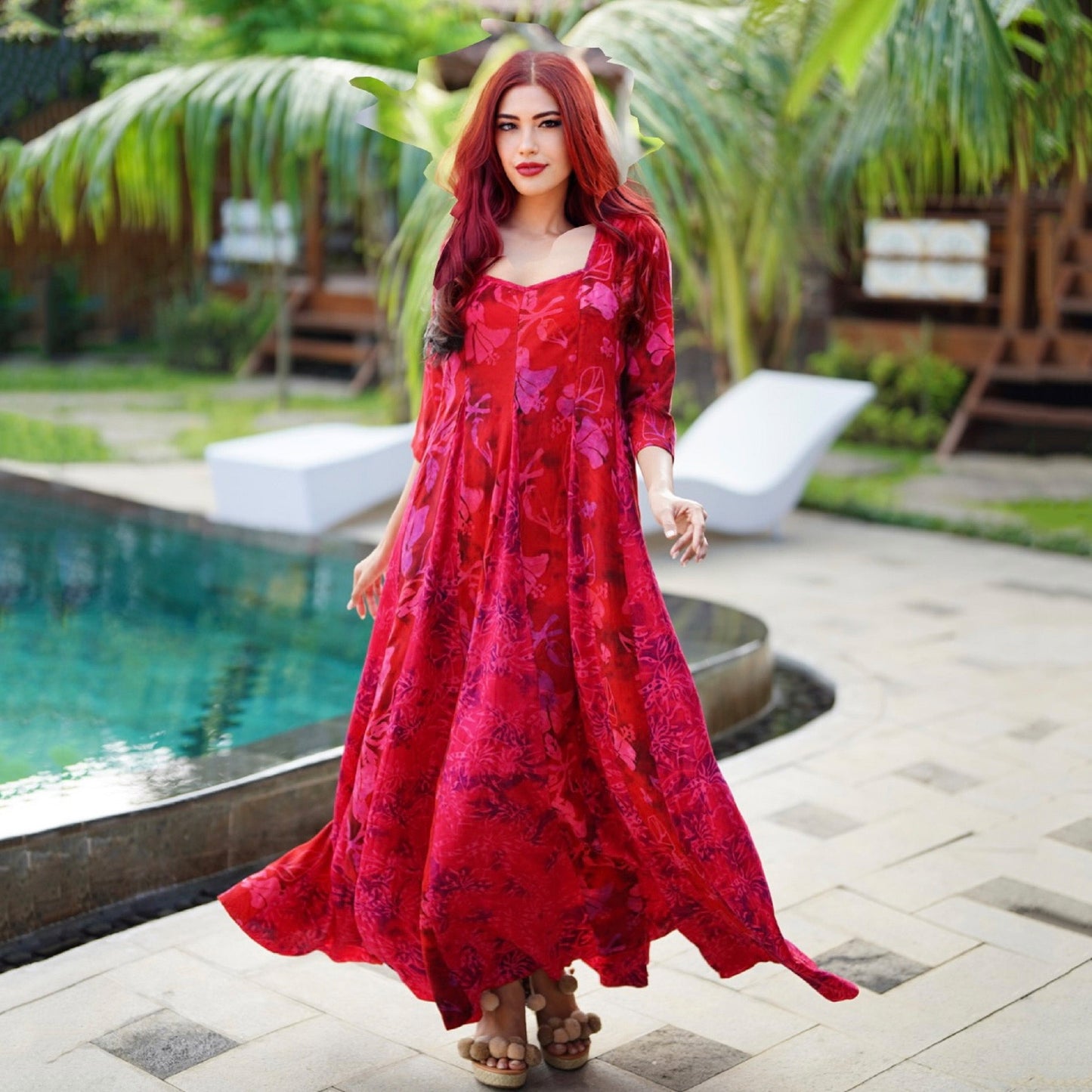 Remy Insets Batik Cottagecore Boho Maxi Long Dress - The Bohemian Closet