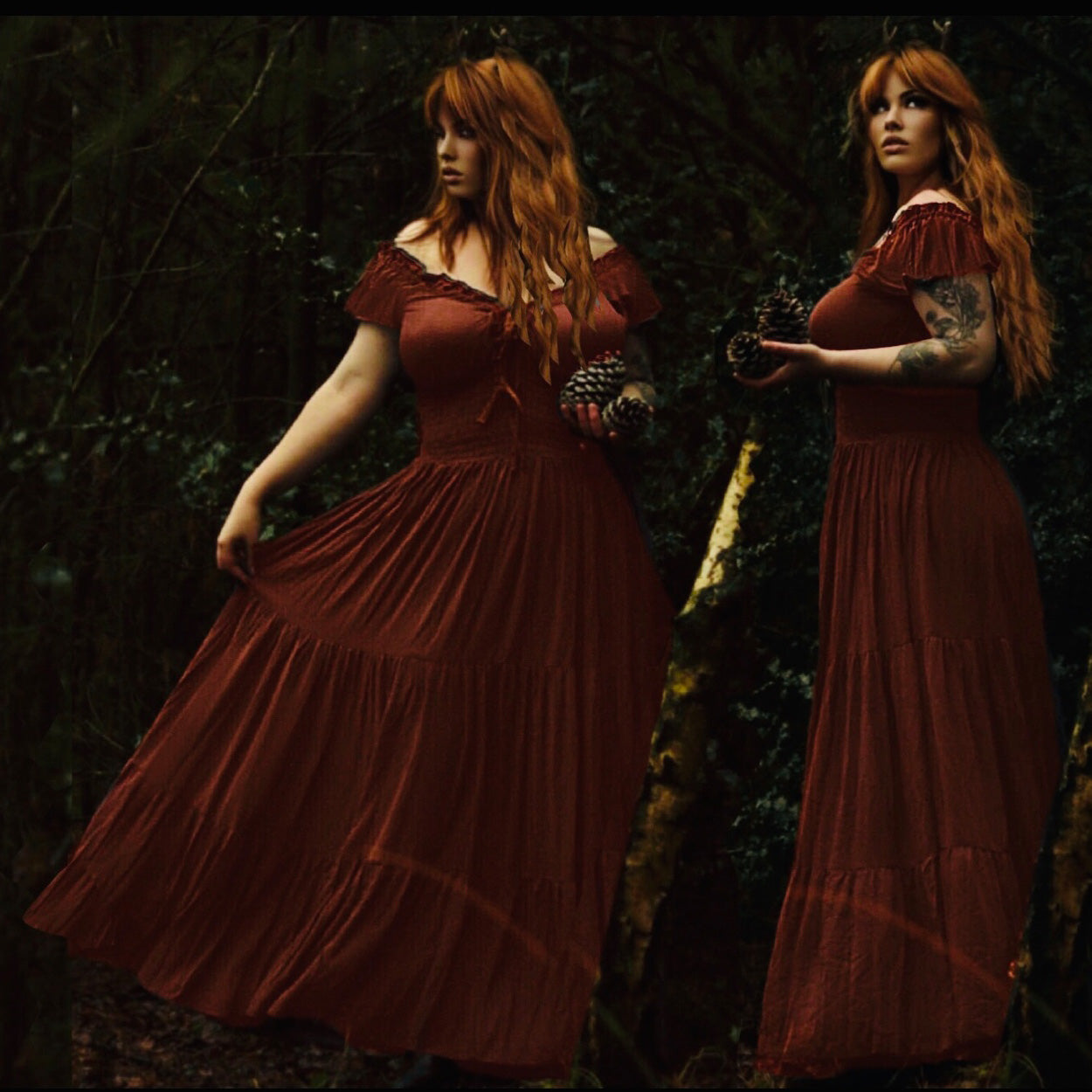 Liliana Rayon Crinkle Smocked Tiers Bohemian Maxi Dress - The Bohemian Closet