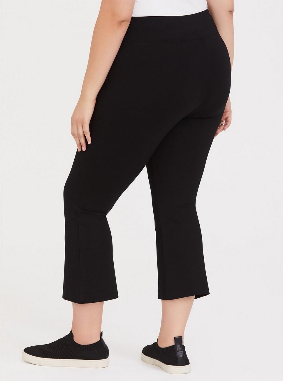 Studio Ponte Crop Flare Slim Fix Pixie Pant (Black) - The Bohemian Closet