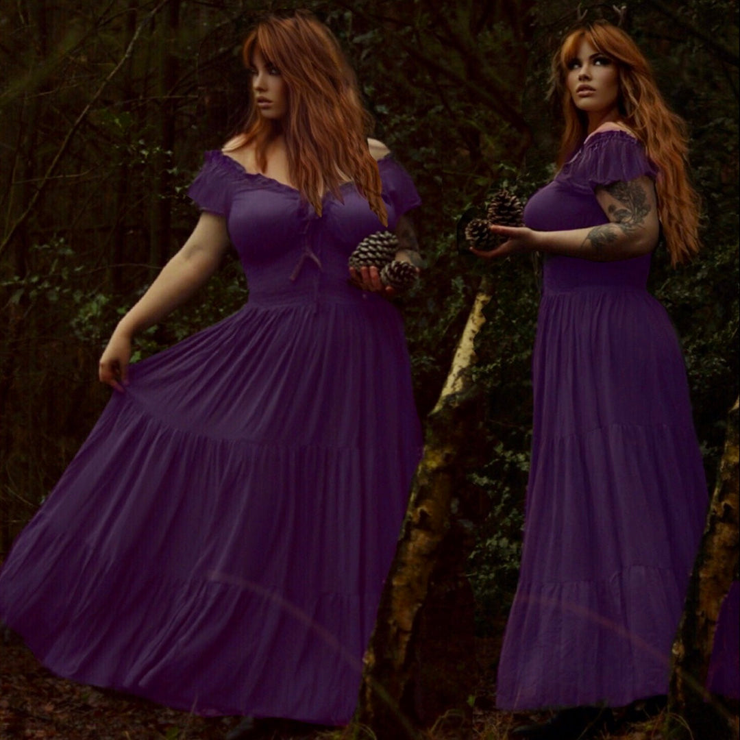 Liliana Rayon Crinkle Smocked Tiers Bohemian Maxi Dress - The Bohemian Closet