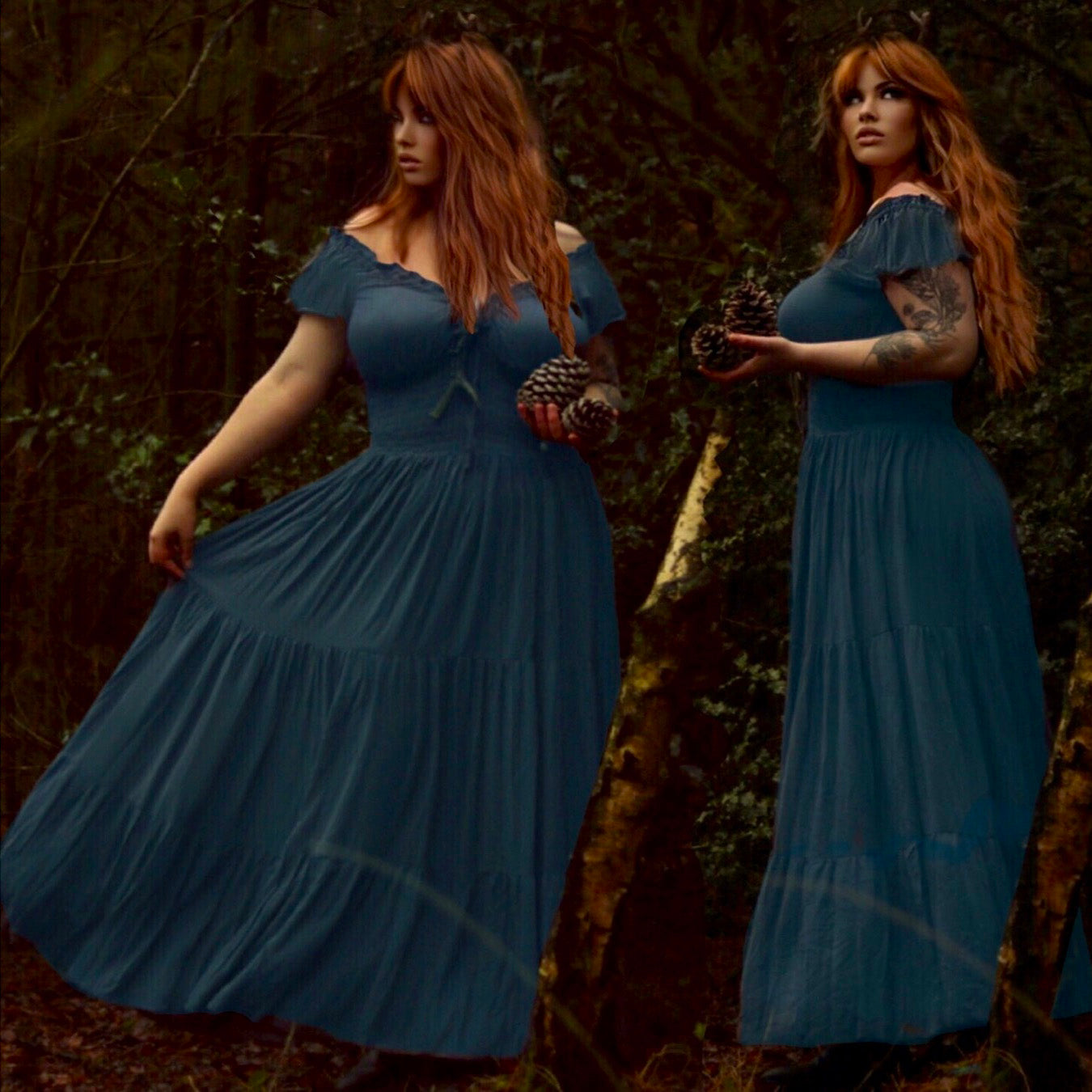 Liliana Rayon Crinkle Smocked Tiers Bohemian Maxi Dress - The Bohemian Closet