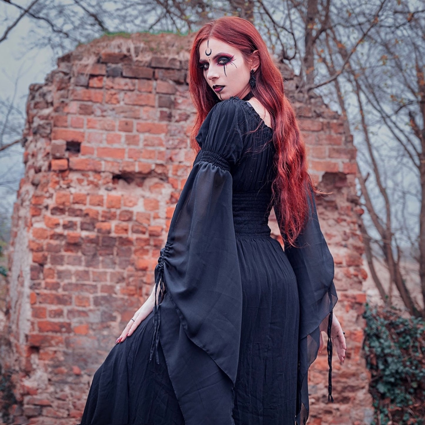 Helena Renaissance Flowing Sleeve Romantic Maxi Dress, Dress - The Bohemian Closet