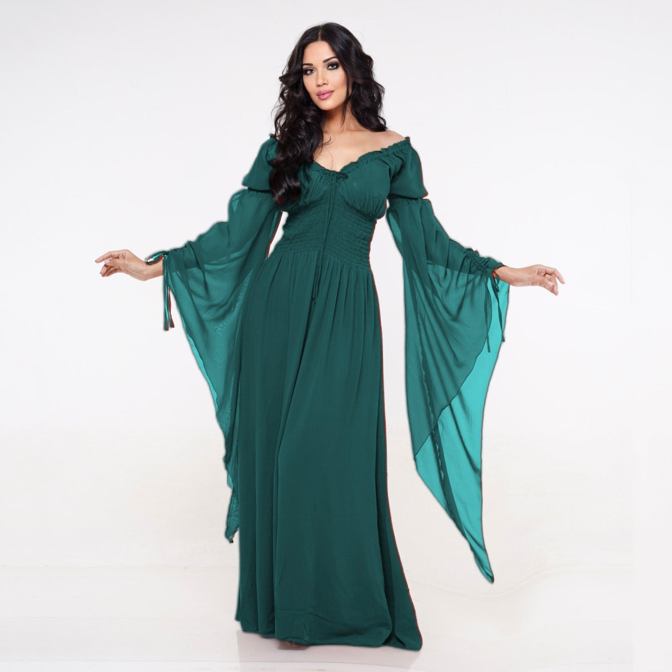 Helena Renaissance Flowing Sleeve Romantic Maxi Dress, Dress - The Bohemian Closet