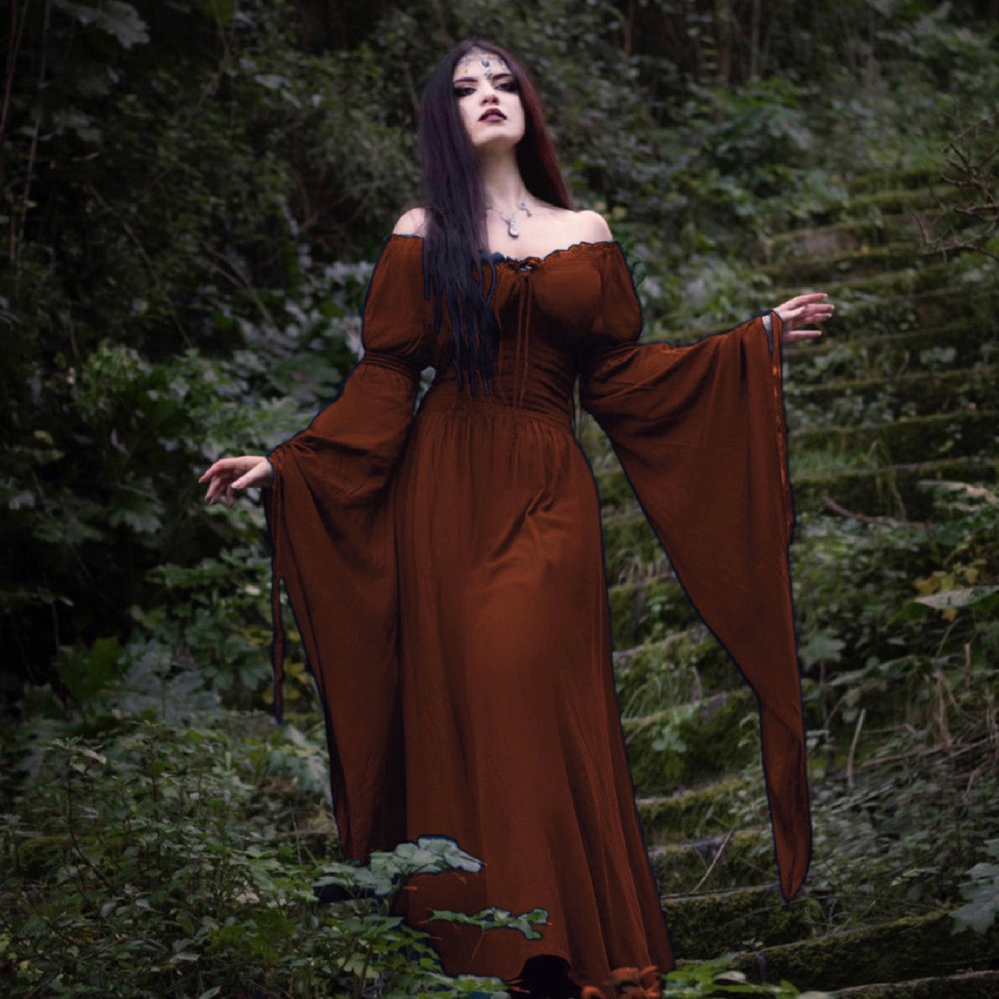 Helena Renaissance Flowing Sleeve Romantic Maxi Dress, Dress - The Bohemian Closet