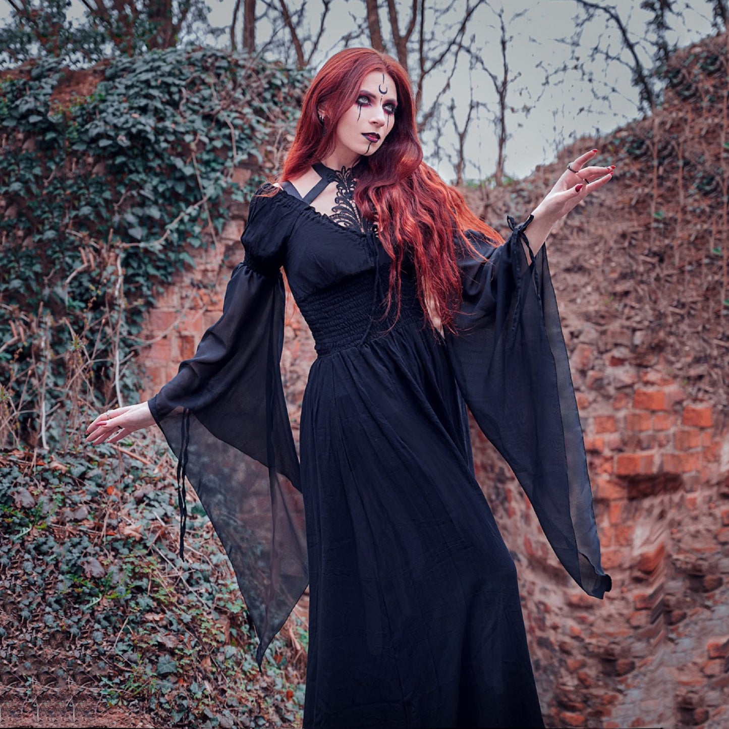 Helena Renaissance Flowing Sleeve Romantic Maxi Dress, Dress - The Bohemian Closet