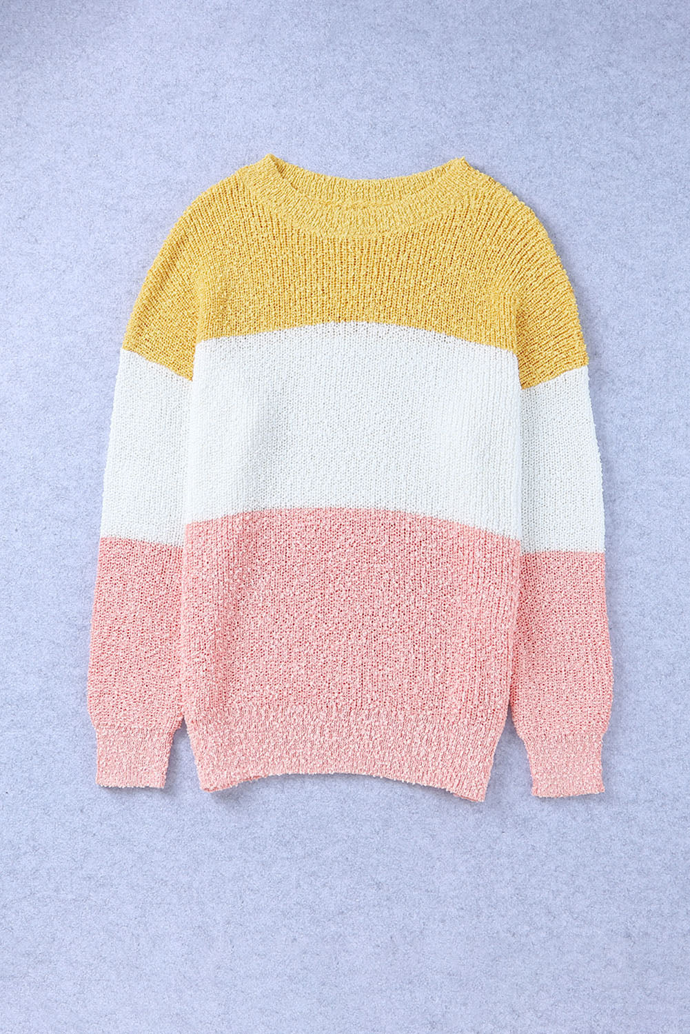 Lillie Yellow Colorblock Bubble Sleeve Sweater - The Bohemian Closet