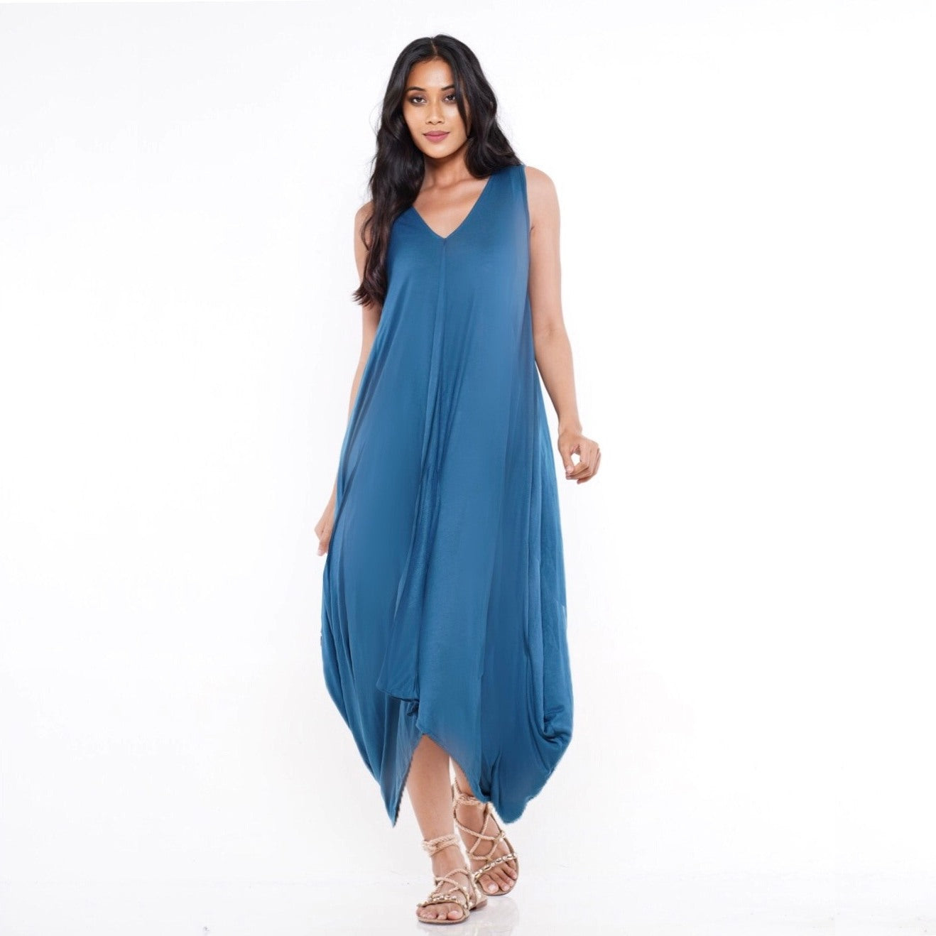 Brooklyn Boho Midi Dress, 3/4 Length Dress, Stretch Jersey, Plus Sizes, Summer Dress, Made To Order