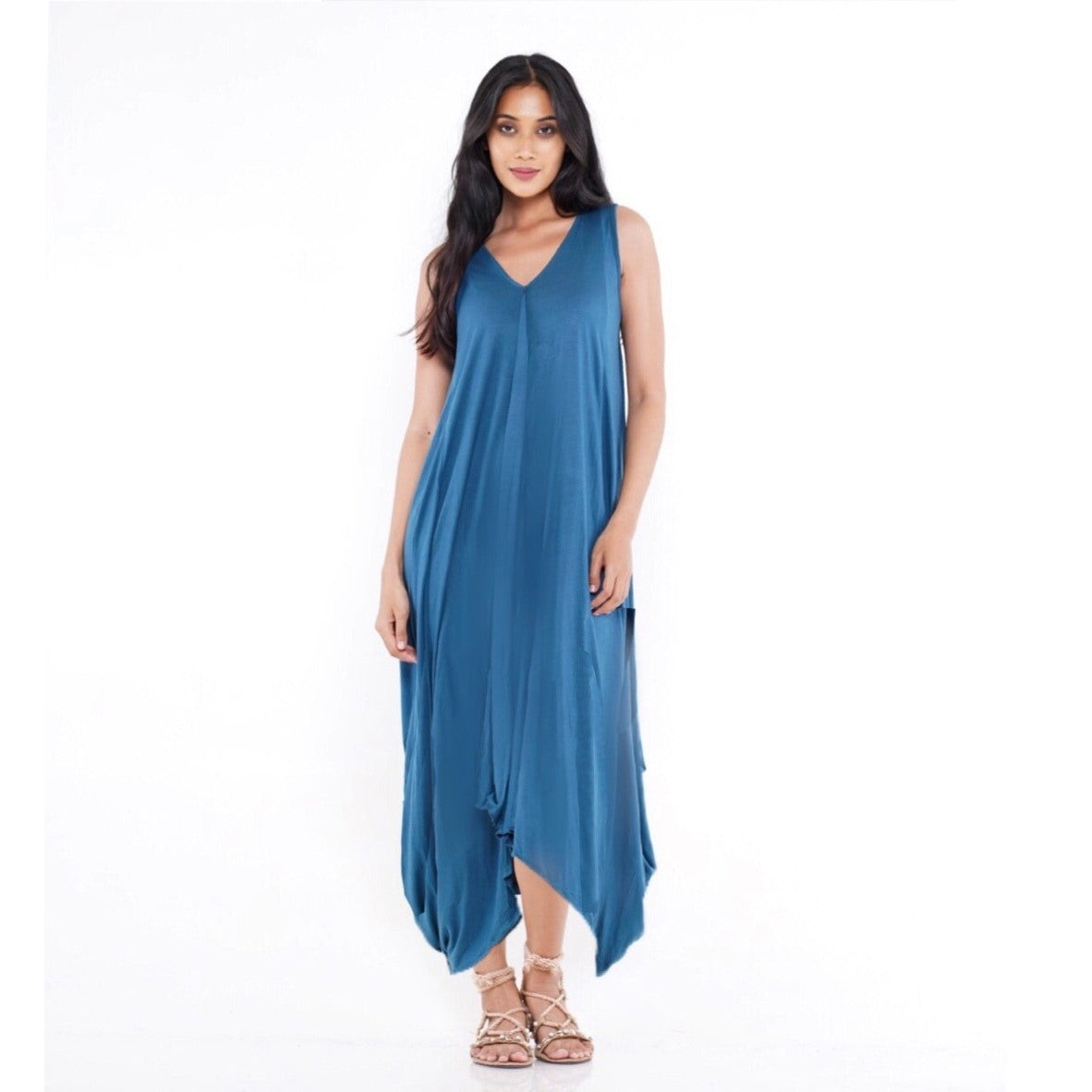 Brooklyn Boho Midi Dress, 3/4 Length Dress, Stretch Jersey, Plus Sizes, Summer Dress, Made To Order