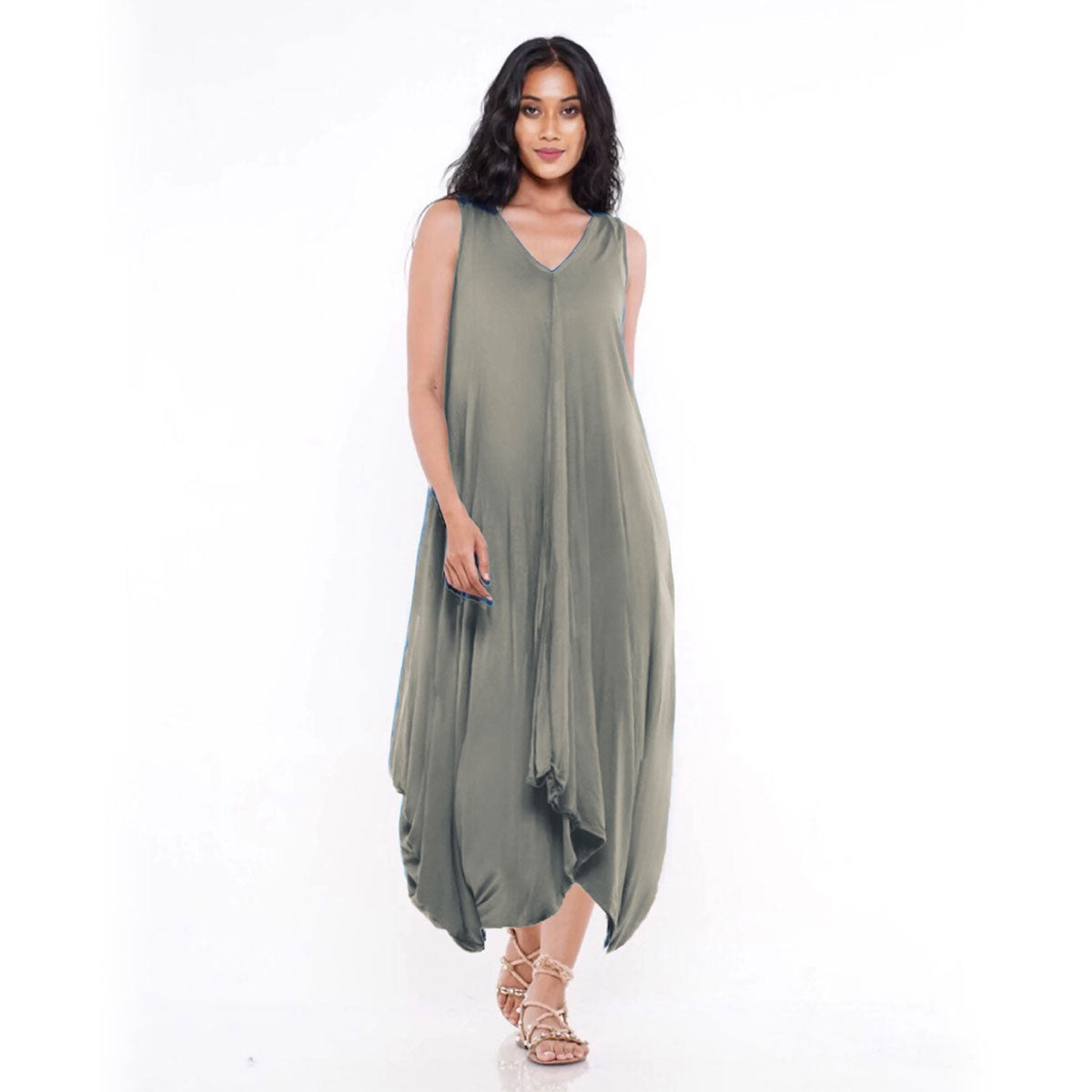 Brooklyn Boho Midi Dress, 3/4 Length Dress, Stretch Jersey, Plus Sizes, Summer Dress, Made To Order