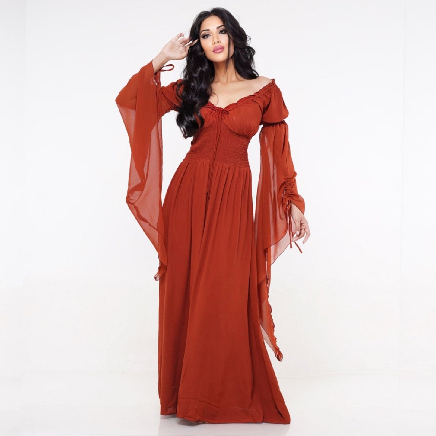 Helena Renaissance Flowing Sleeve Romantic Maxi Dress, Dress - The Bohemian Closet