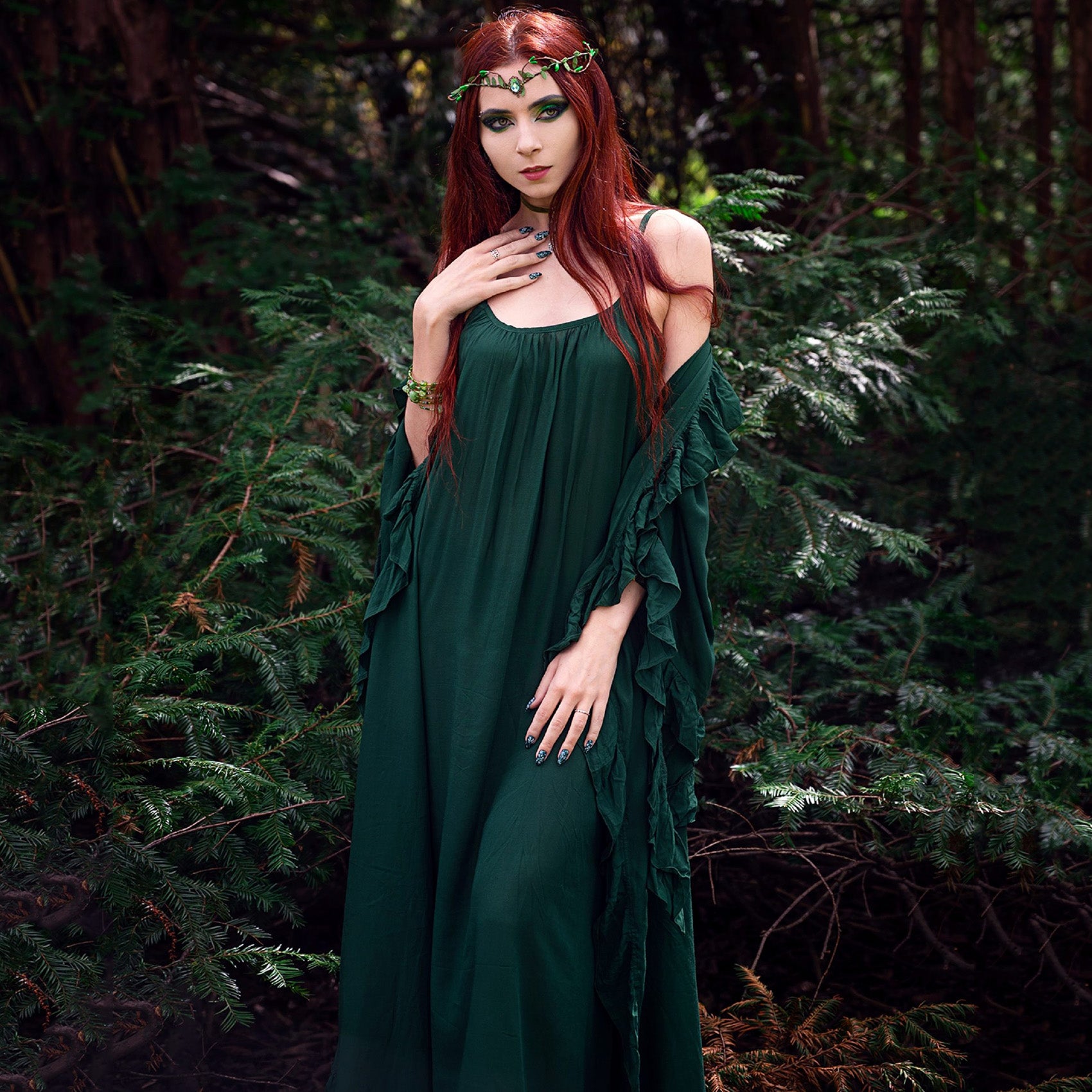 Anya Renaissance Tie Belt Ruffle Wrap Kimono and Dress - The Bohemian Closet