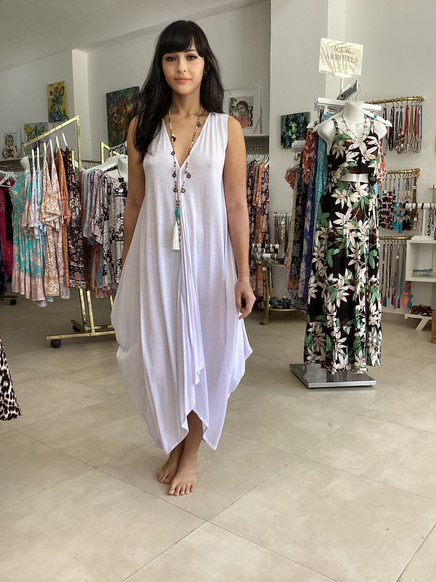 Brooklyn Boho Midi Dress, 3/4 Length Dress, Stretch Jersey, Plus Sizes, Summer Dress, Made To Order