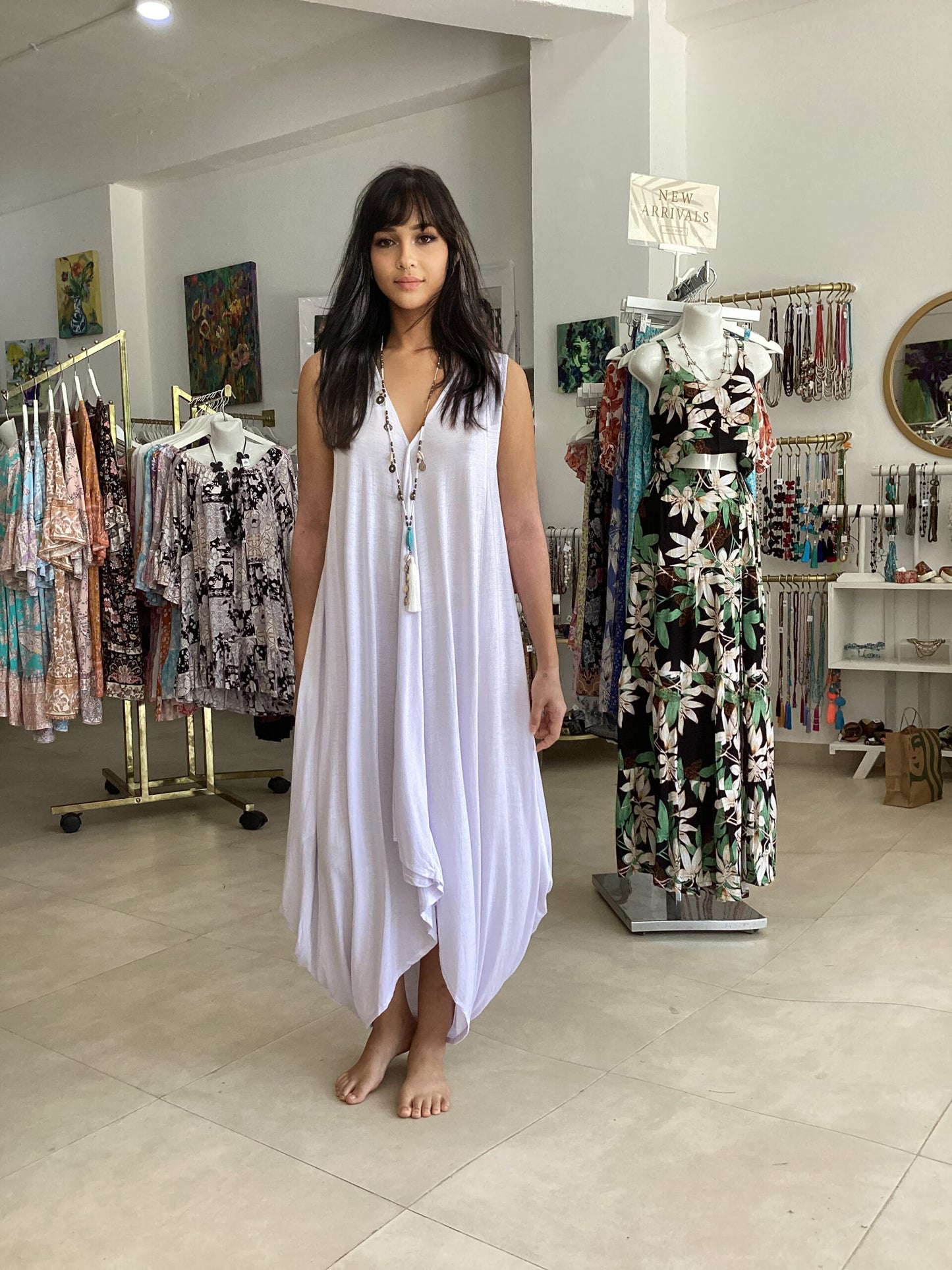 Brooklyn Boho Midi Dress, 3/4 Length Dress, Stretch Jersey, Plus Sizes, Summer Dress, Made To Order