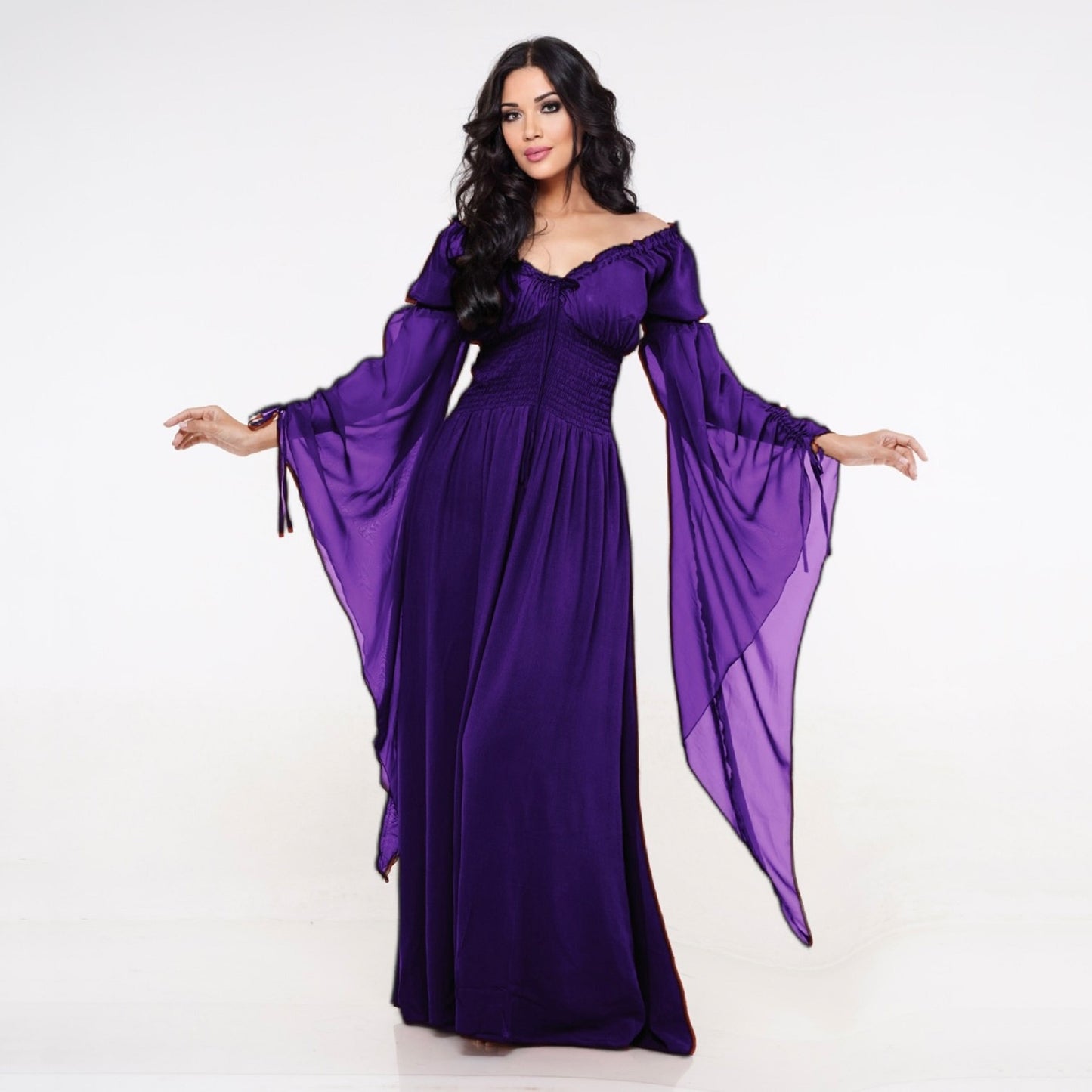 Helena Renaissance Flowing Sleeve Romantic Maxi Dress, Dress - The Bohemian Closet