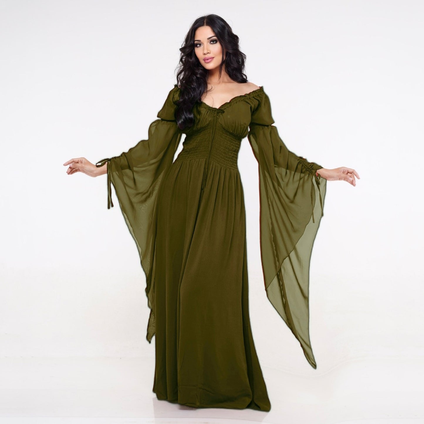 Helena Renaissance Flowing Sleeve Romantic Maxi Dress, Dress - The Bohemian Closet