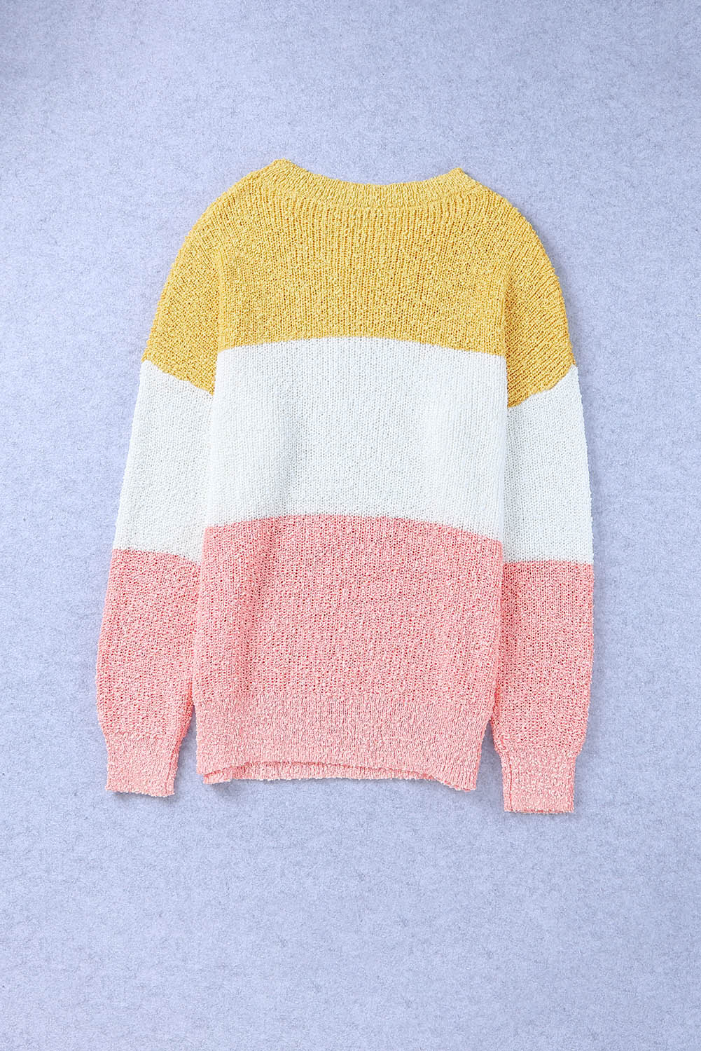 Lillie Yellow Colorblock Bubble Sleeve Sweater - The Bohemian Closet