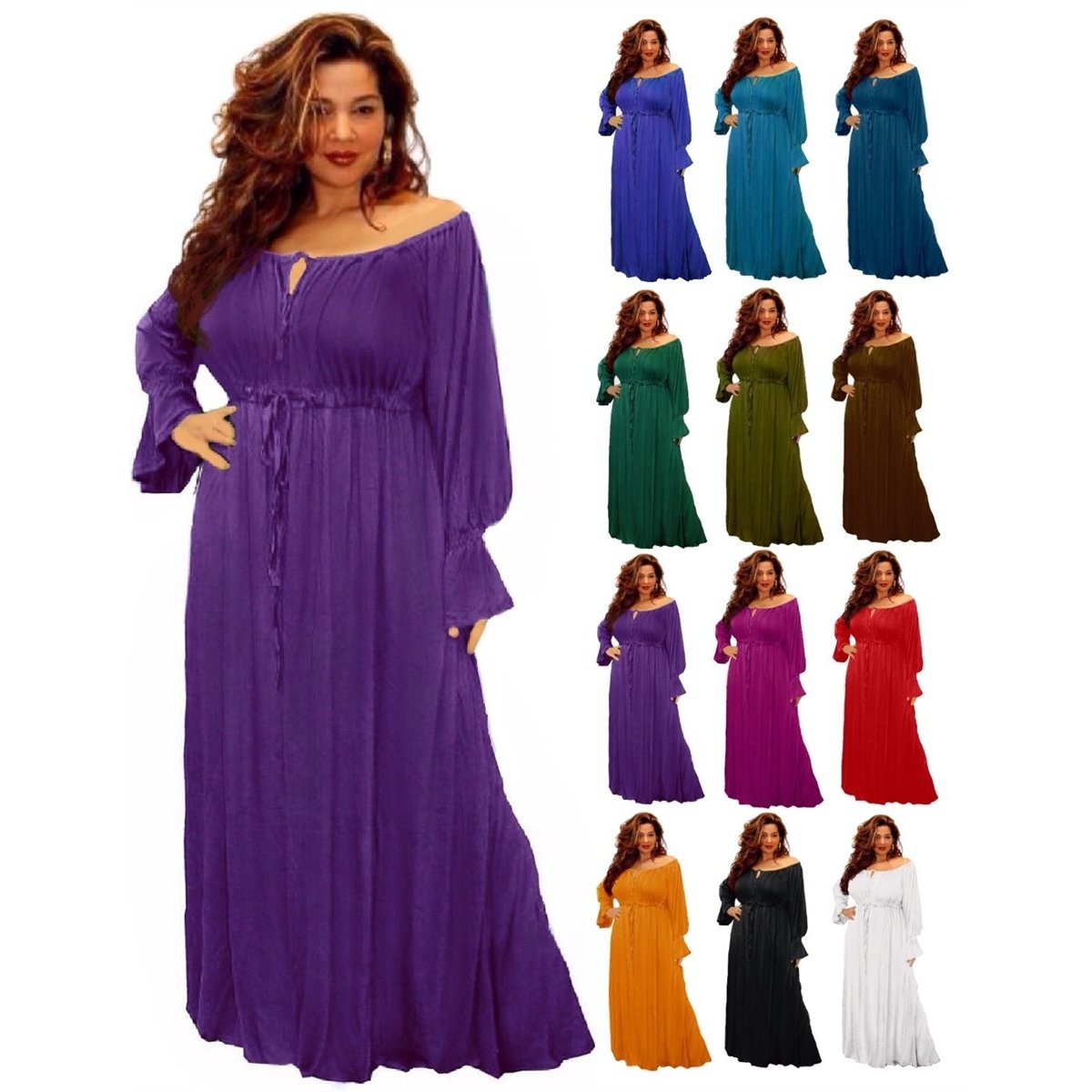 Josephine Crinkle Rayon Empire Maxi Long Dress - The Bohemian Closet