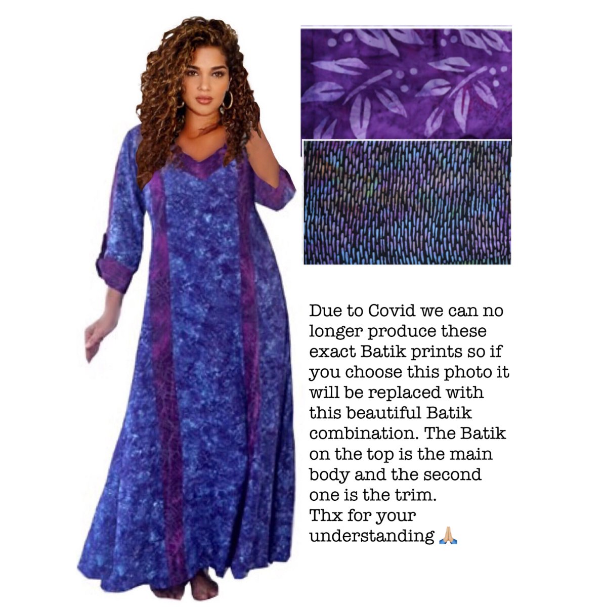 Genevieve Deep Pockets Quality Batik Caftan Maxi Dress - The Bohemian Closet