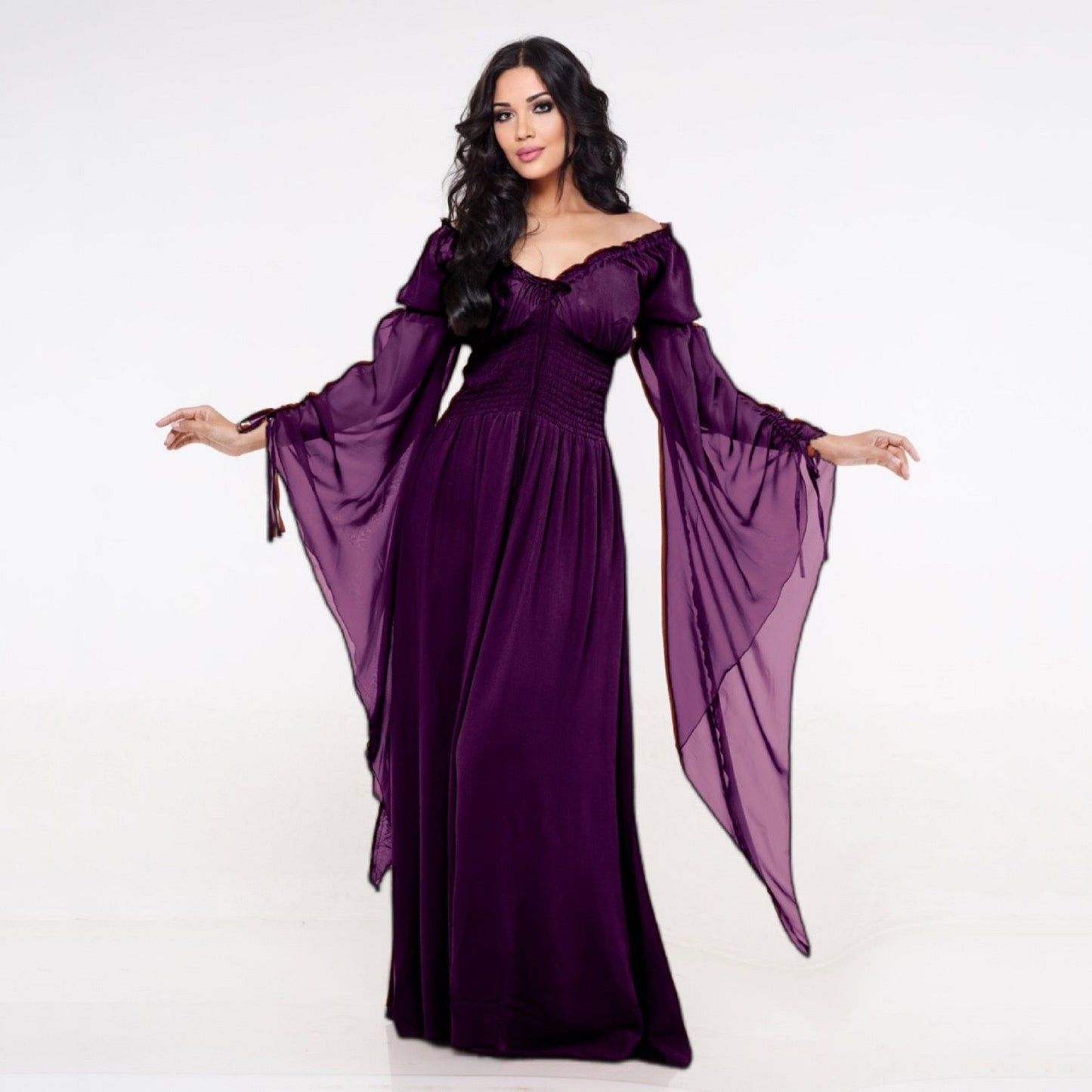 Helena Renaissance Flowing Sleeve Romantic Maxi Dress, Dress - The Bohemian Closet