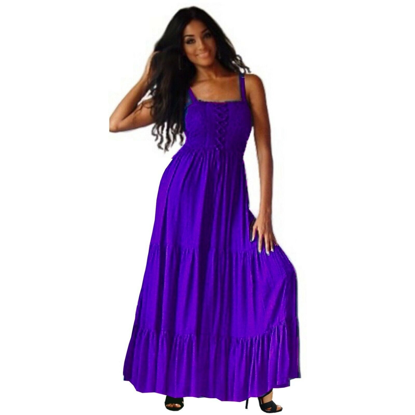 Ava Boho Tiered Ruffled Strappy Maxi Dress - The Bohemian Closet
