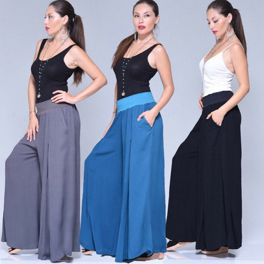 Julianna Lycra Waist Bohemian Palazzo Pants - The Bohemian Closet
