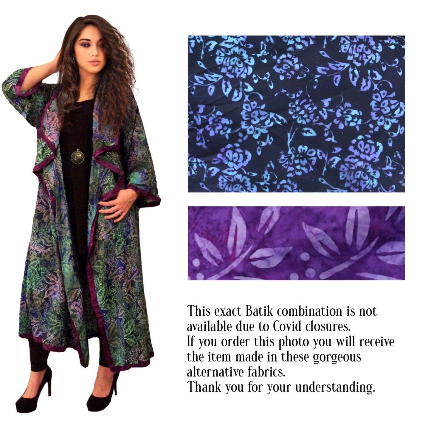 Analia Top Quality Rayon Batik Stunning Coat Jacket - The Bohemian Closet