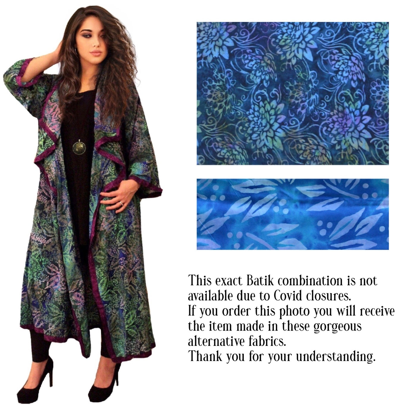 Analia Top Quality Rayon Batik Stunning Coat Jacket - The Bohemian Closet