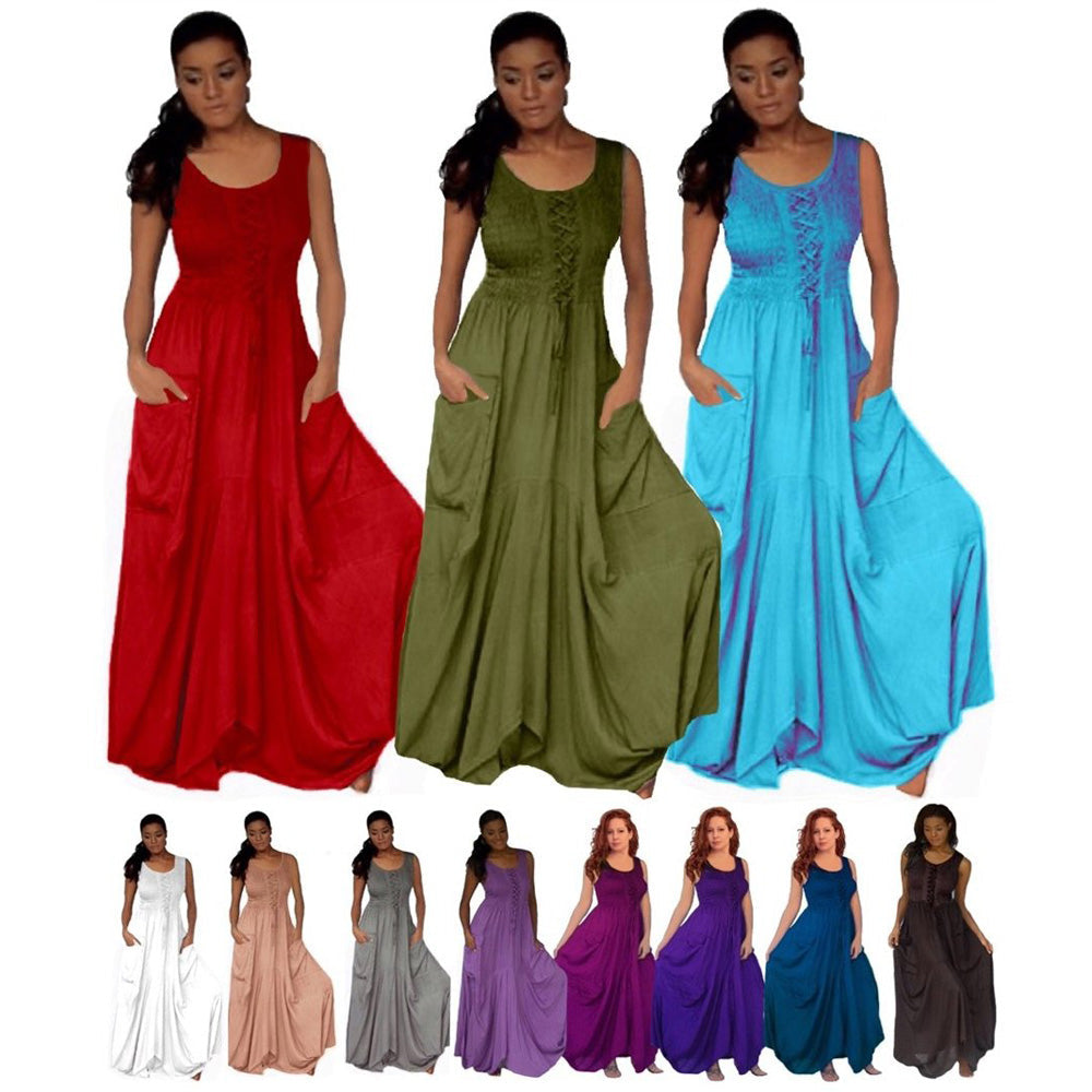 Presley Lagenlook Scallop Hem Boho Maxi Dress - The Bohemian Closet