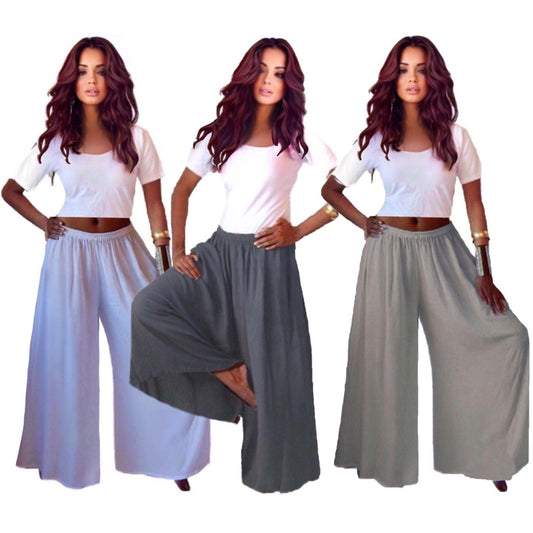 Maggie Gauchos Elastic Waist Palazzo Pants - The Bohemian Closet