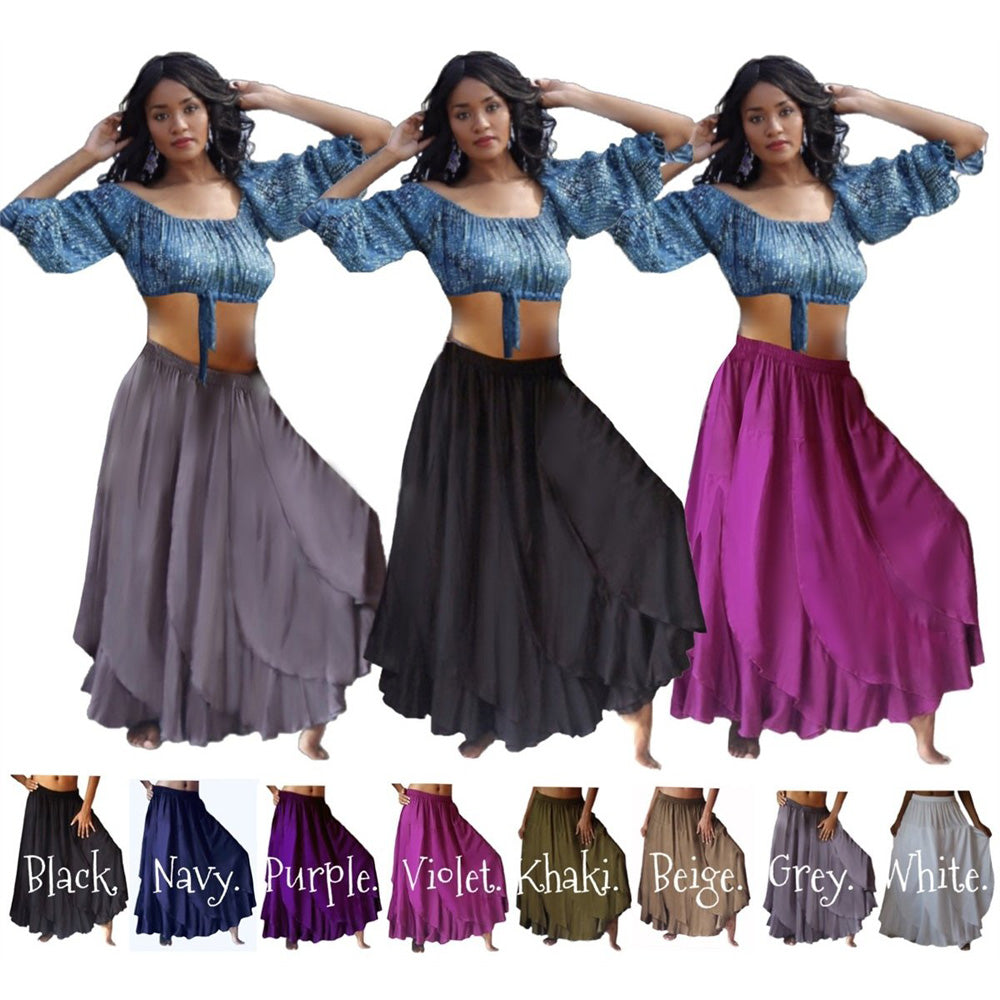 Tessa Bias Cut Ruffle Flounce Maxi Skirt - The Bohemian Closet