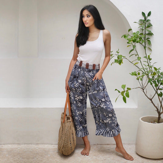 Haven Boho 3/4 Leg Pockets Capri Mid-Calf Crop Pants - The Bohemian Closet