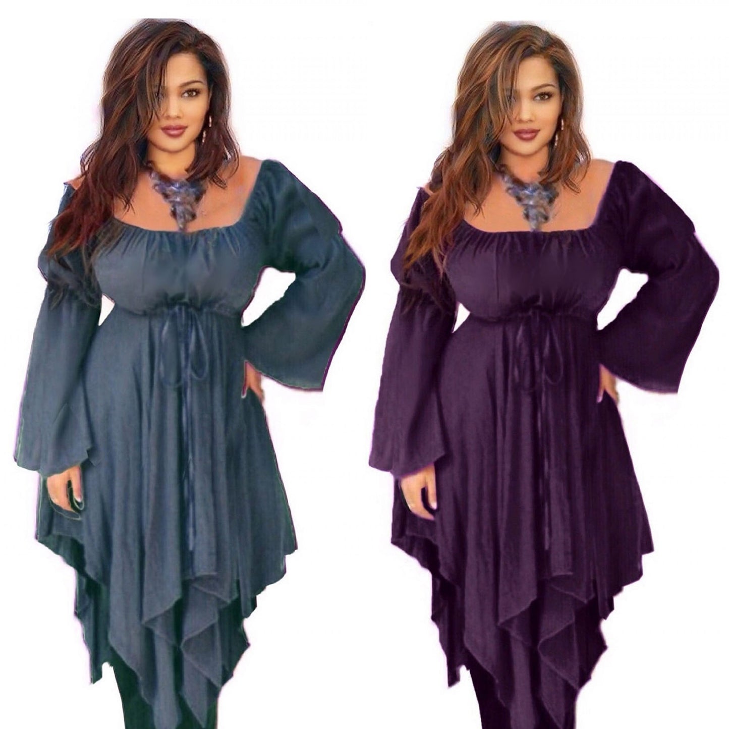 Lilah Asymmetric Hem Bohemian Blouse or Short Dress - The Bohemian Closet