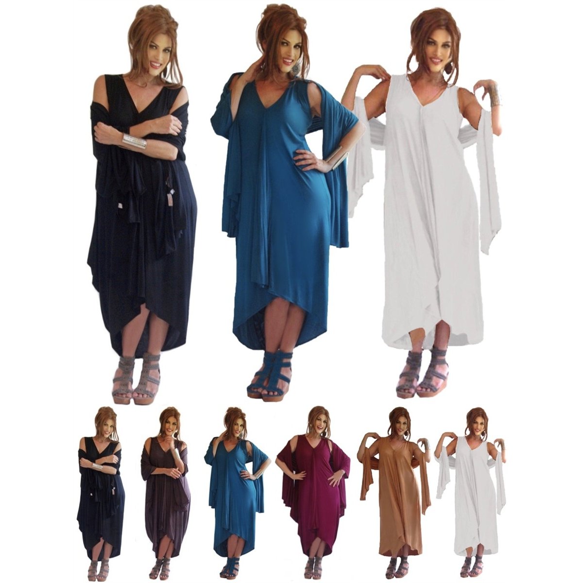 Alma Lagenlook Sleeveless Jersey 3/4 Length Dress Set - The Bohemian Closet