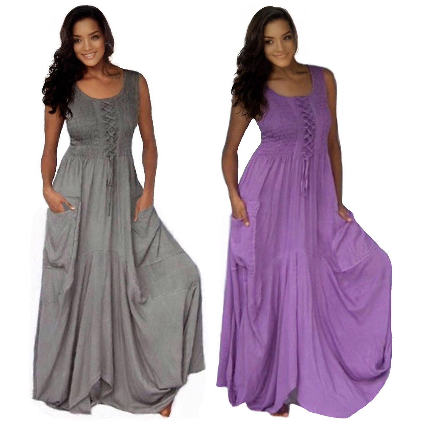 Presley Spaghetti Straps Boho Pockets Maxi Dress - The Bohemian Closet