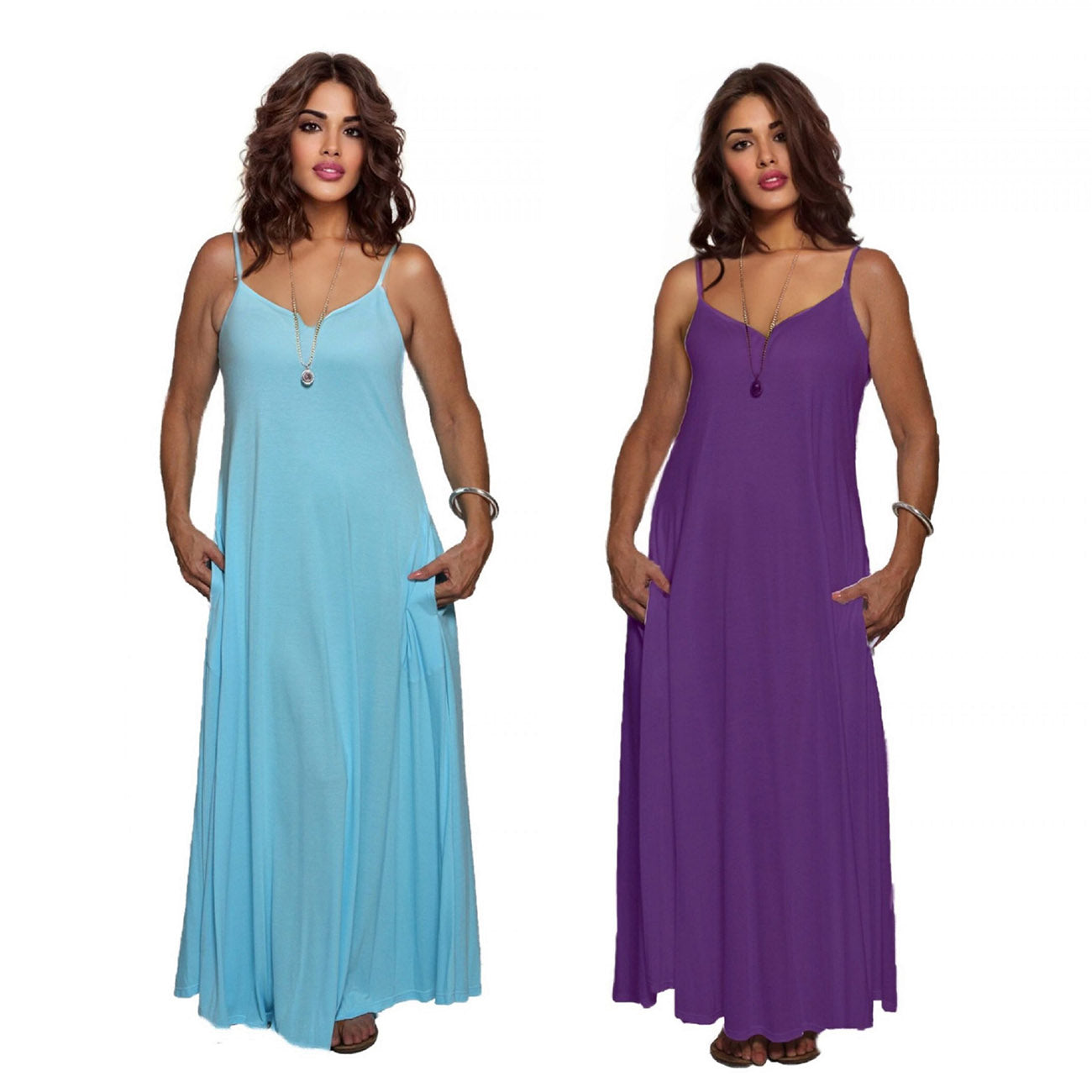 Zayla Spaghetti Strap Jersey Boho Maxi Dress - The Bohemian Closet