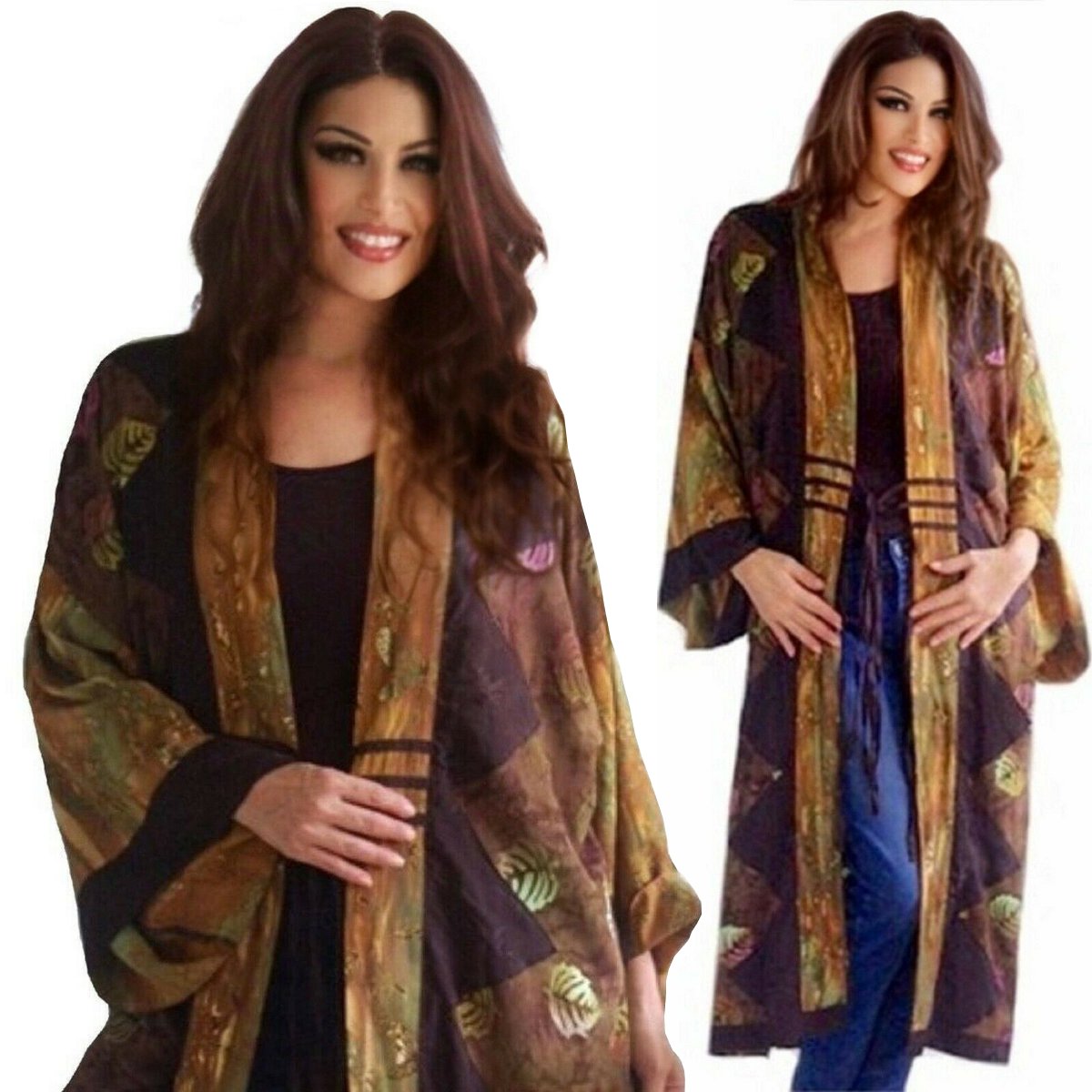 Giavanna Charming Kimono Patchwork Batik Jacket - The Bohemian Closet