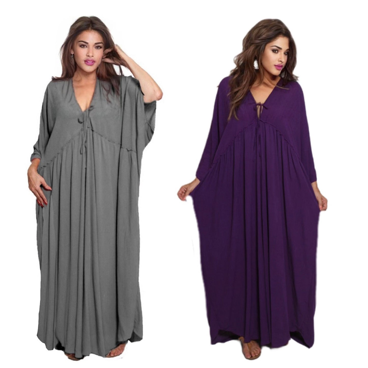 June Lounge Abaya Rayon Crinkle Boho Caftan Dress - The Bohemian Closet