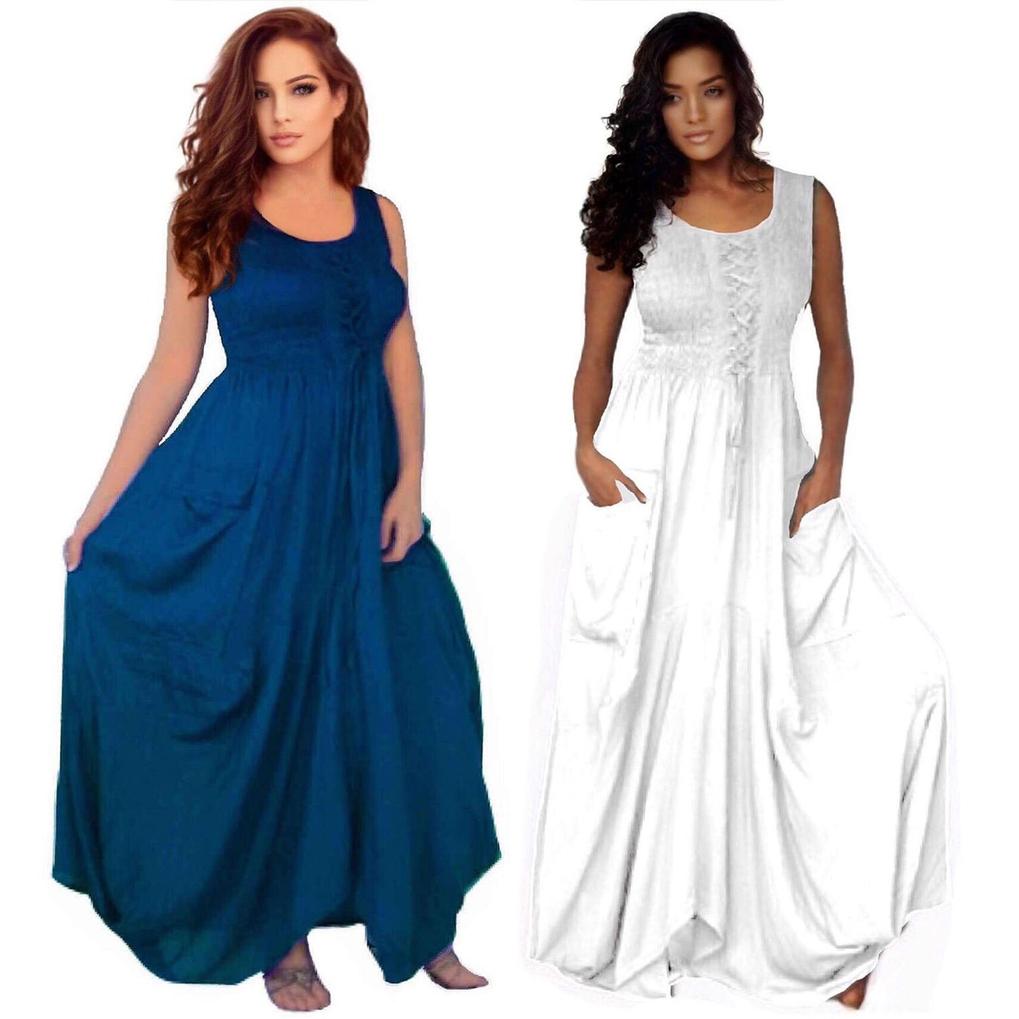 Presley Spaghetti Straps Boho Pockets Maxi Dress - The Bohemian Closet