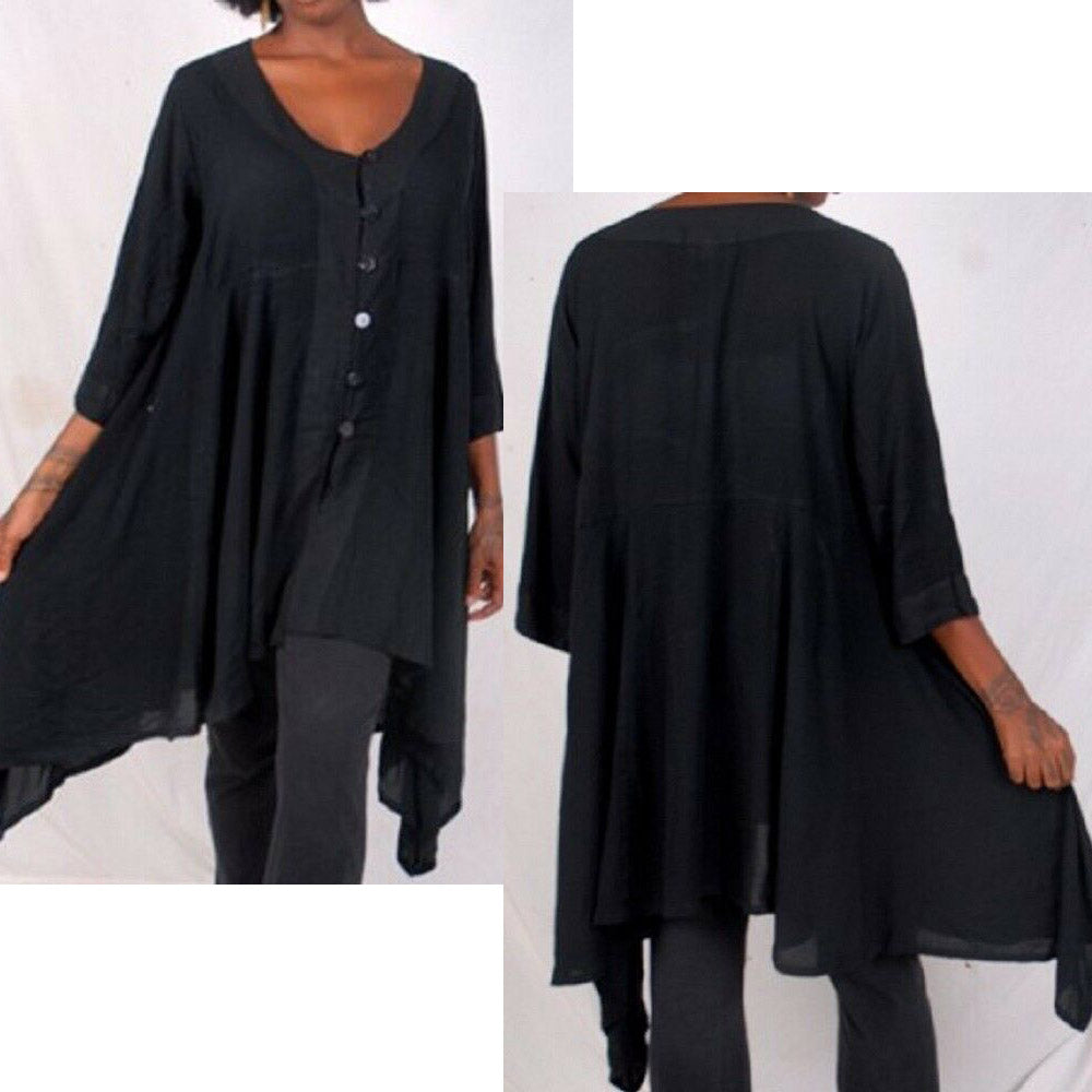 Riley Boho Chic Button Through Blouse Top - The Bohemian Closet