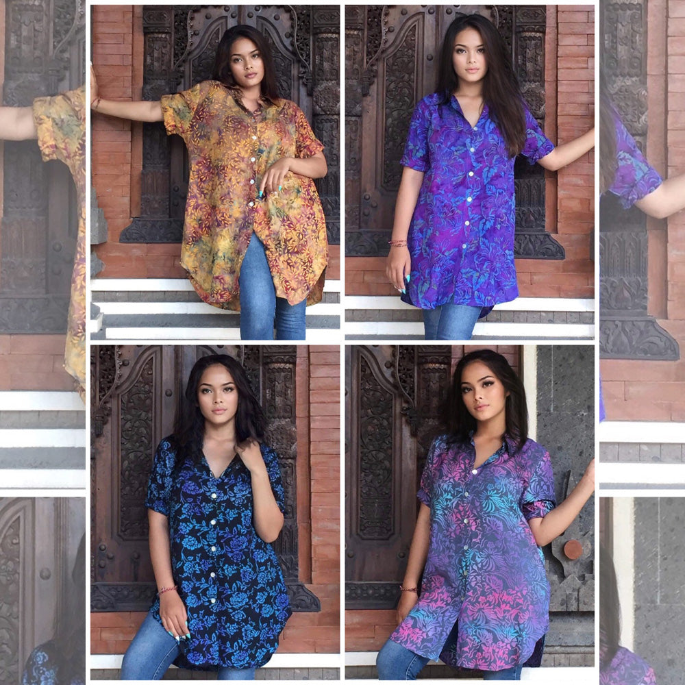 Harley Batik Shirt Long Cut Blouse - The Bohemian Closet