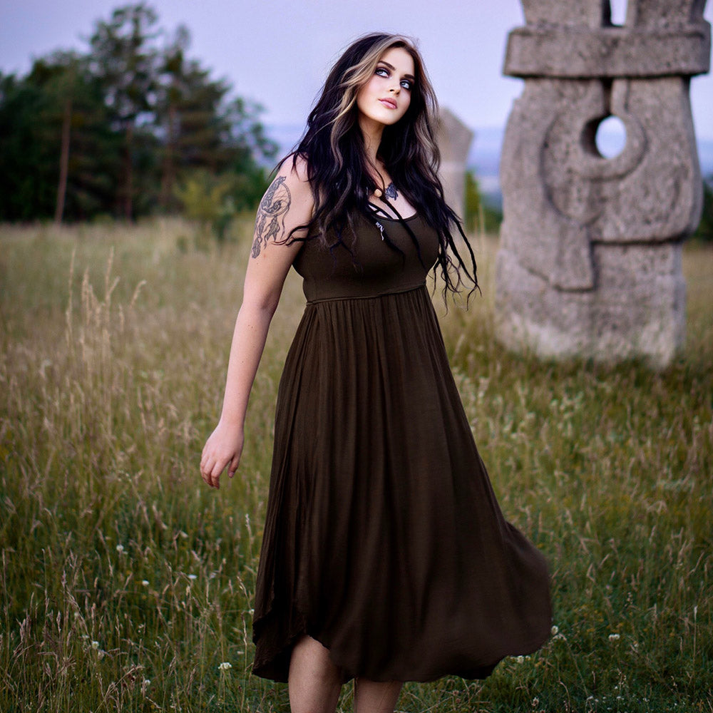 Quinn Stretch Lycra 3/4 Length Midi Dress - The Bohemian Closet
