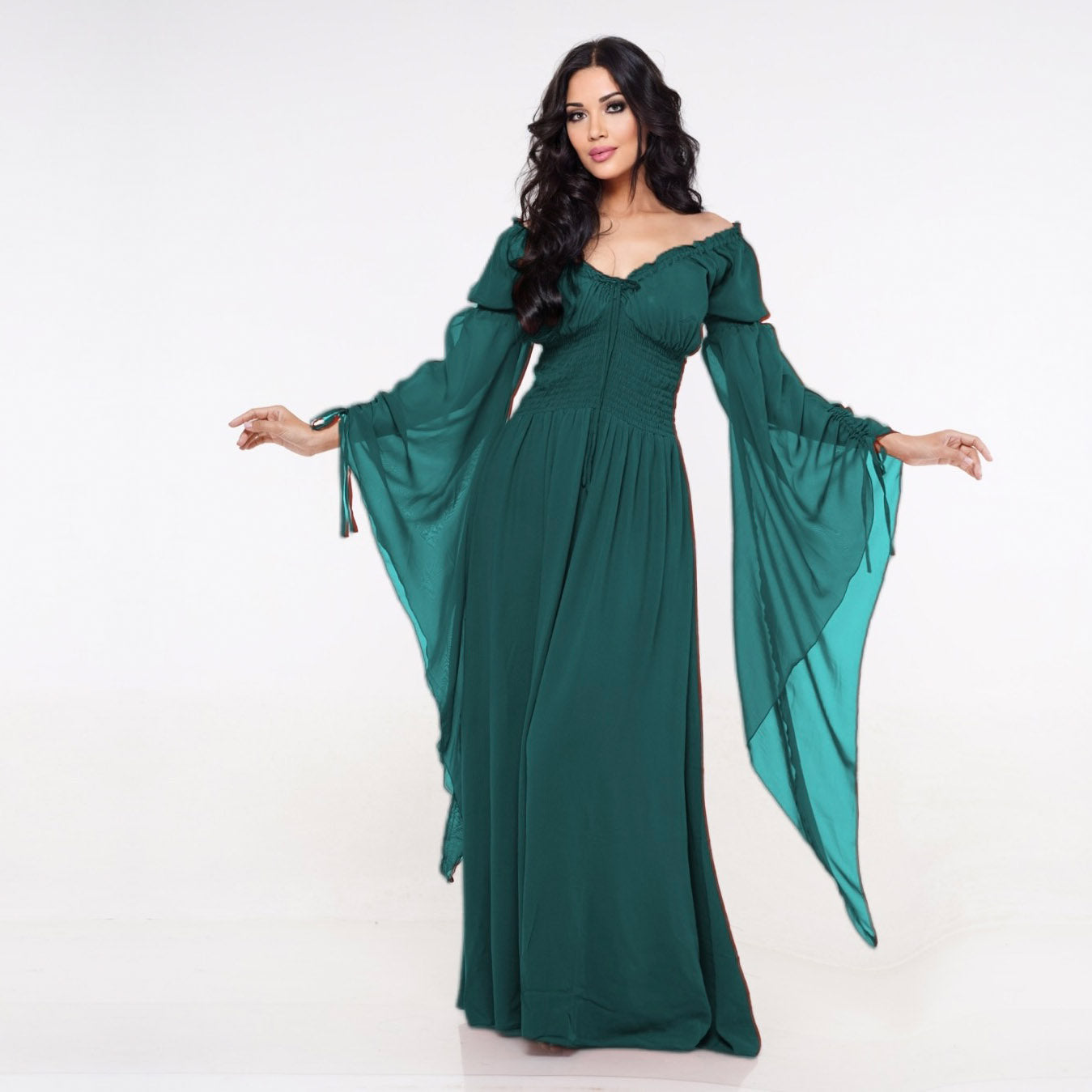 Clarissa Flowing Sleeve Renaissance Romantic Maxi Dress - The Bohemian Closet